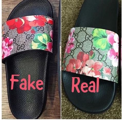 fake gucci slides vs real gucci slides|authenticate gucci marmont raffia slides.